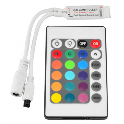 IR Controller with 24 Key Remote for 12V RGB LED Strip Light