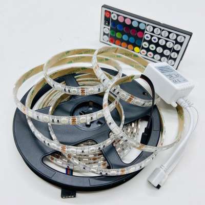 DC12V 5050 RGB LED Strip Set 60LED/m 5M LED Strip RGB 5050 with  24key/44key  RGB Controller DC12V adapter